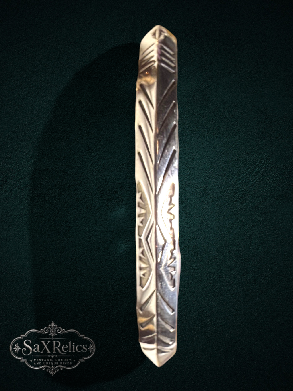EL OSO — Navajo Sterling Overlay Cuff by Calvin Peterson
