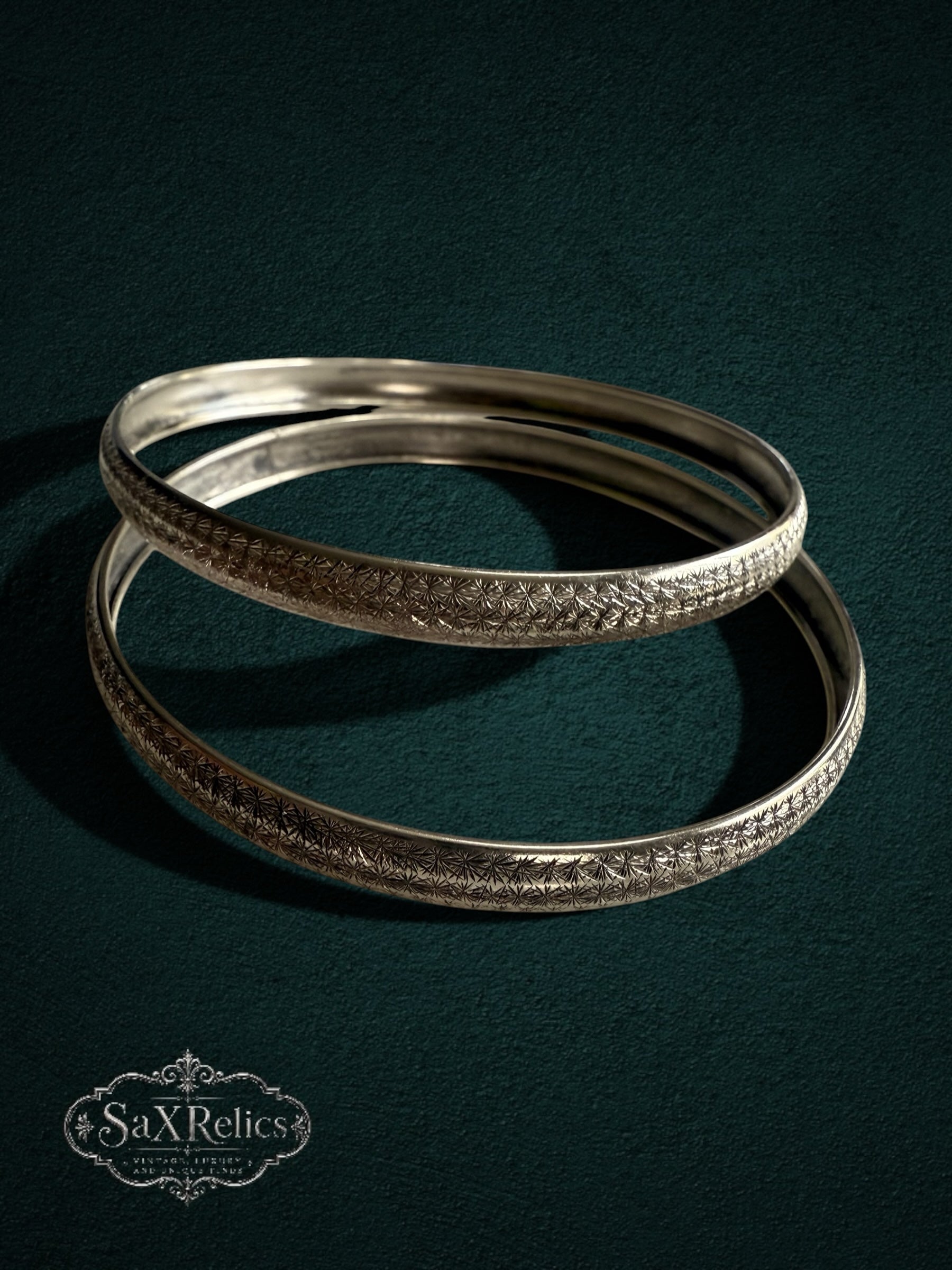 Dúo de Plata — Vintage Mexican Sterling Silver Bangle Set (925)