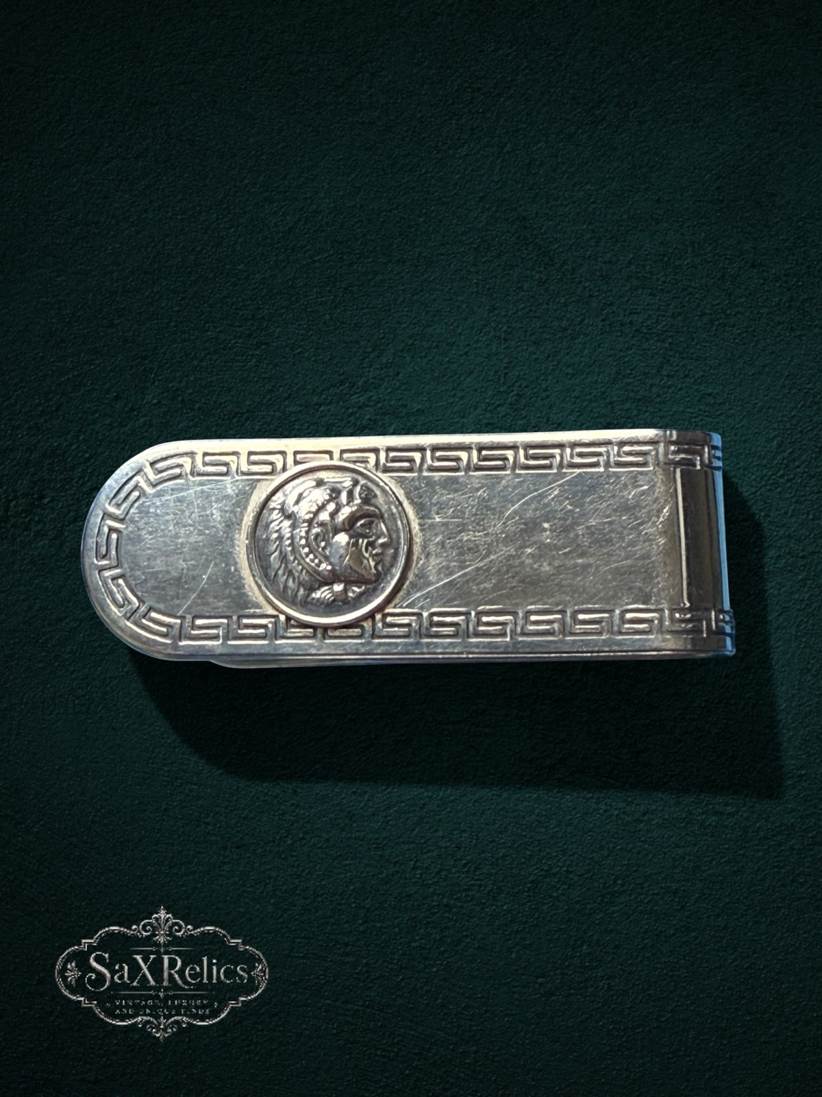 Dracma — Vintage Sterling Silver Money Clip with Macedonian Drachma Replica Coin (925)