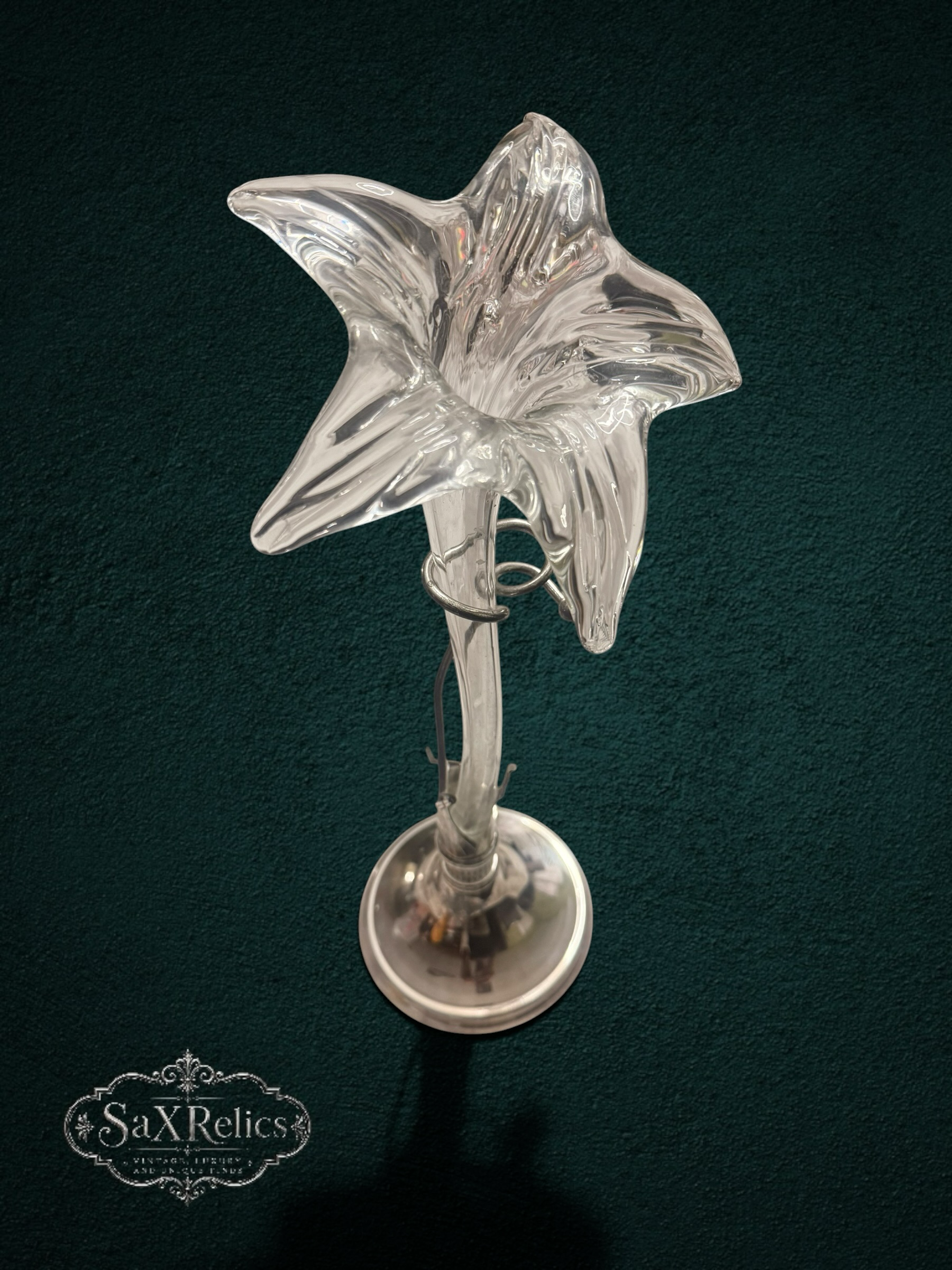 Lirio — Silver-Tone Art Nouveau Lily Trumpet Vase