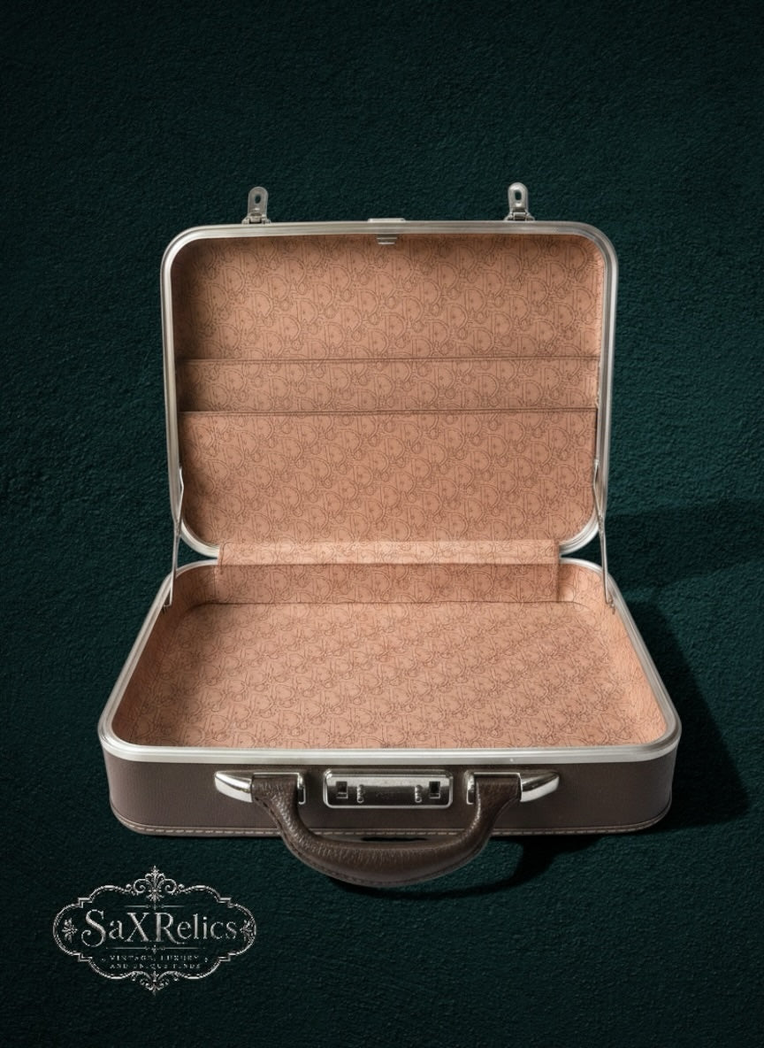 My Store vintage Christian Dior hard shell briefcase with brown exterior and iconic monogram interior lining