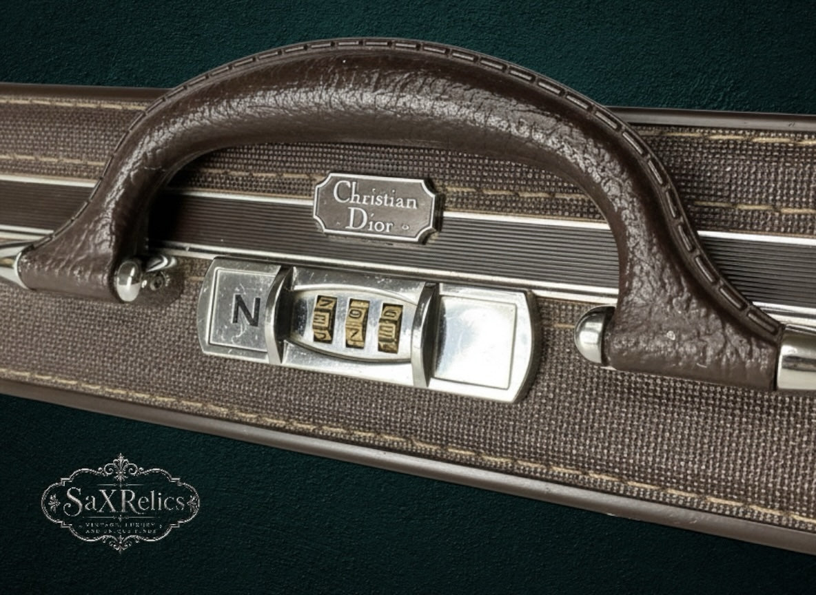 My Store vintage Christian Dior hard-shell briefcase in textured brown with silver-tone combination lock and handle