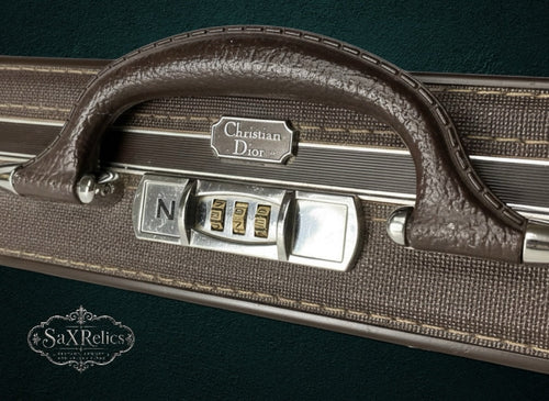 My Store vintage Christian Dior hard-shell briefcase in textured brown with silver-tone combination lock and handle
