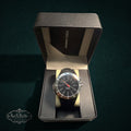 My Store Dolce & Gabbana analog watch with black rubber strap, 24-hour dial, and red second hand in presentation box.