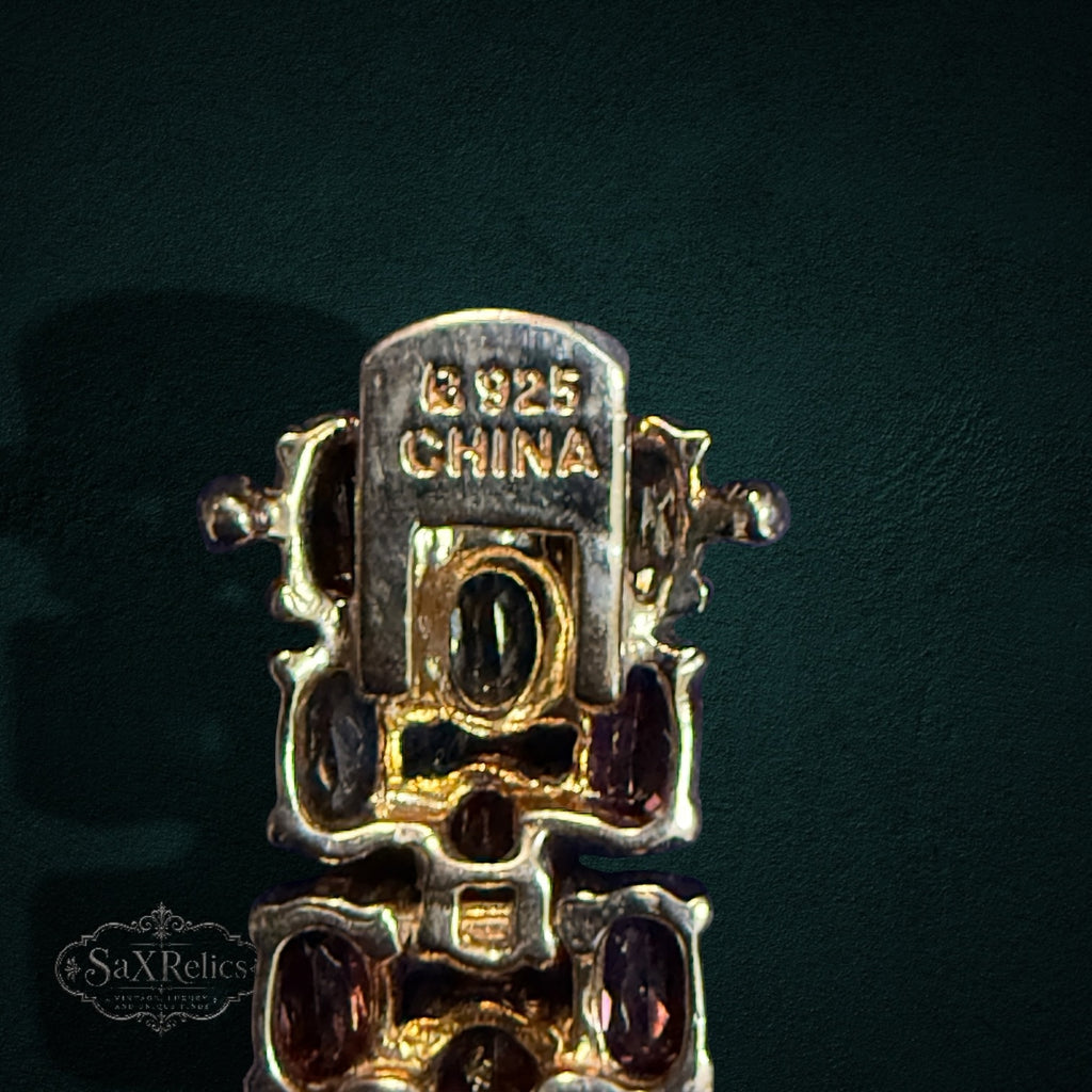 My Store multi stone link bracelet clasp showing 925 sterling silver hallmark and China origin stamp
