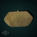 My Store vintage-inspired gold beaded evening clutch with an elongated hexagonal silhouette and snap-top closure.