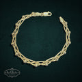 SaX Relics Italian sterling silver multi-strand snake chain bracelet with polished bead accents and lobster clasp
