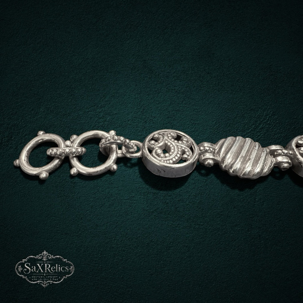 SaX Relics Brighton silver-plated filigree medallion bracelet with decorative circular clasp