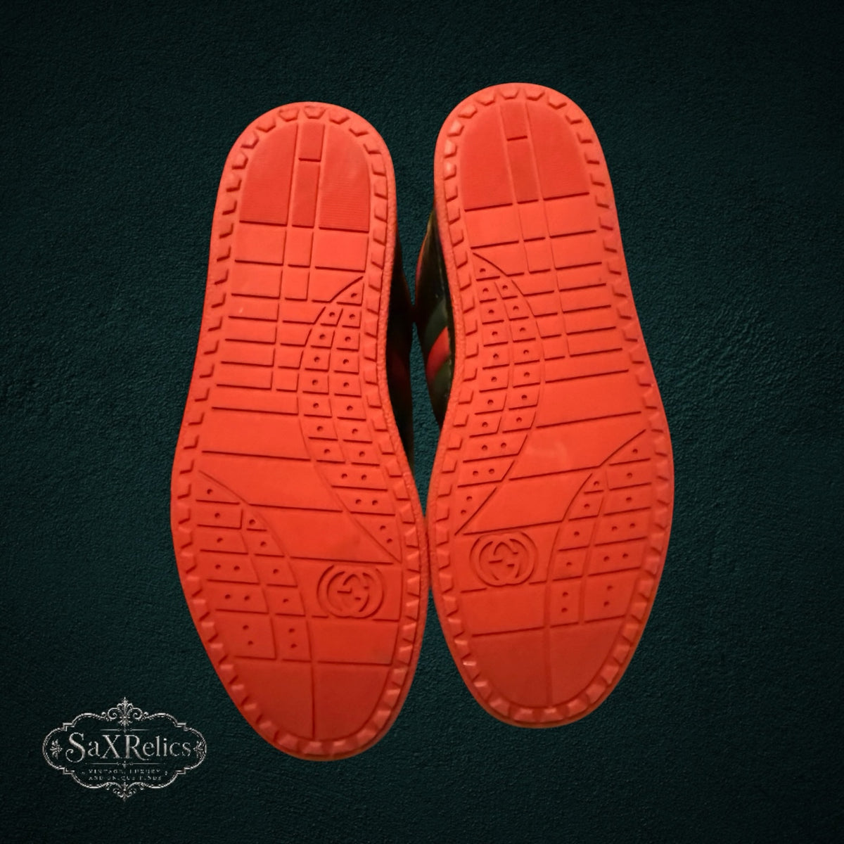 SaX Relics Gucci high-top sneakers, red rubber outsole detail