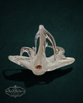 My Store handcrafted clear Murano glass centerpiece bowl with organic fluid design and white latticino accents