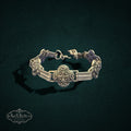 SaX Relics Brighton silver-plated ornate clover link bracelet with filigree detail and toggle clasp