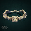 SaX Relics Brighton silver-plated bracelet with square-cut Swarovski crystals in ornate scrollwork frames