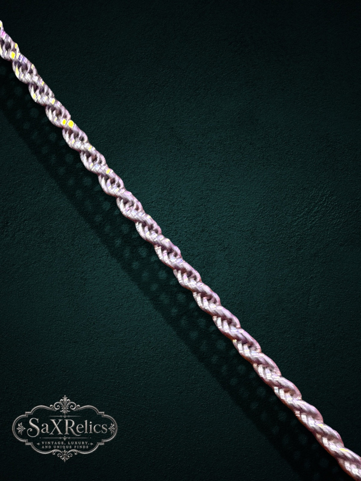 Soga sterling silver rope chain twisted link detail
