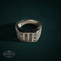 My Store SAXRelics sterling silver statement ring featuring architectural baguette-cut stones on a polished band.