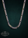Sevilla sterling silver Figaro chain necklace, 24 inch, 5mm