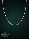 Perlita Italian sterling silver bead ball chain, 18 inch, 1mm