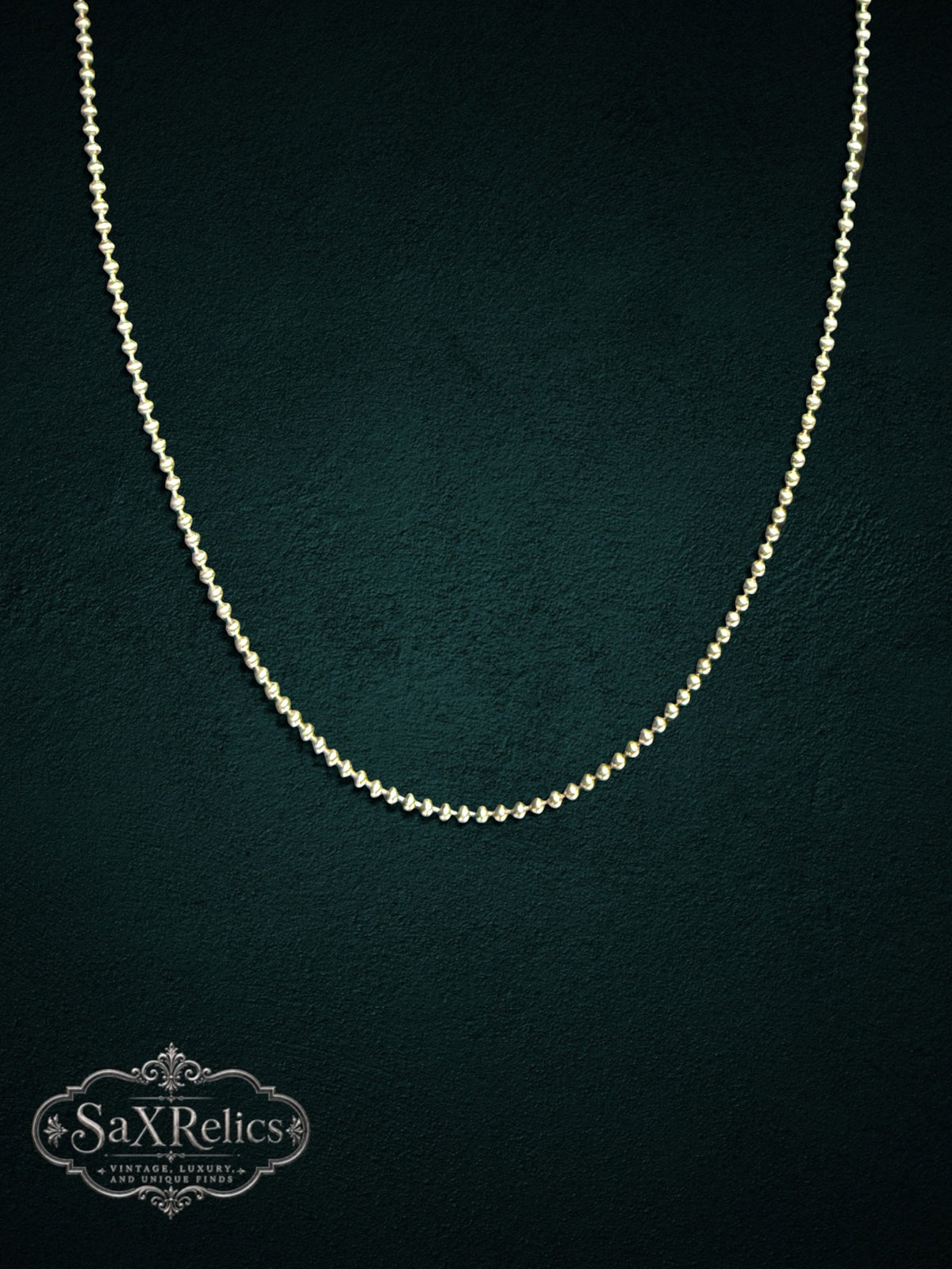 Perlita Italian sterling silver bead ball chain, 18 inch, 1mm