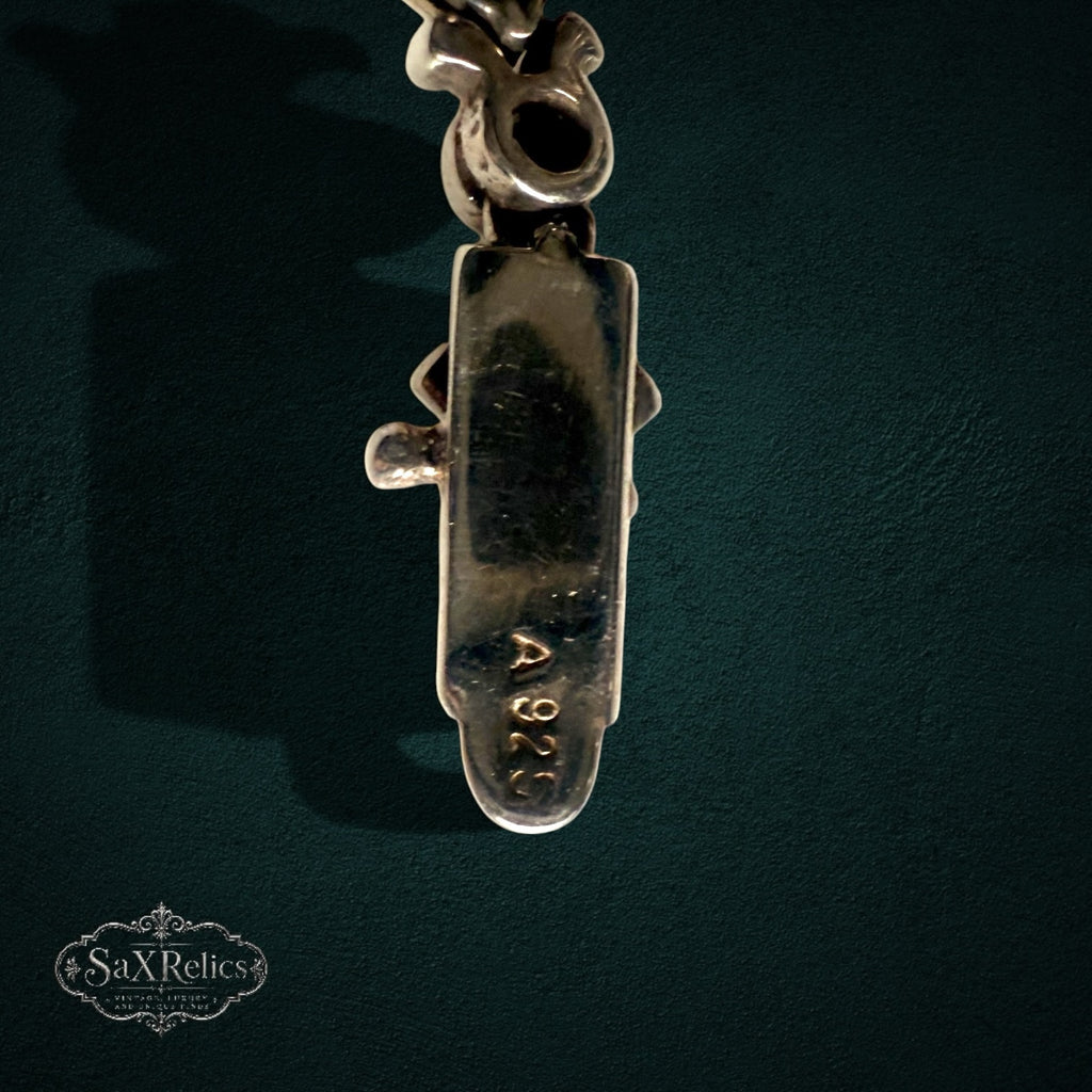 SaX Relics — Rocío bracelet clasp detail showing the 925 hallmark stamp.