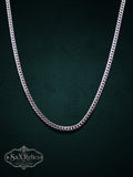 Barbada Italian sterling silver curb chain, 22 inch, 4mm