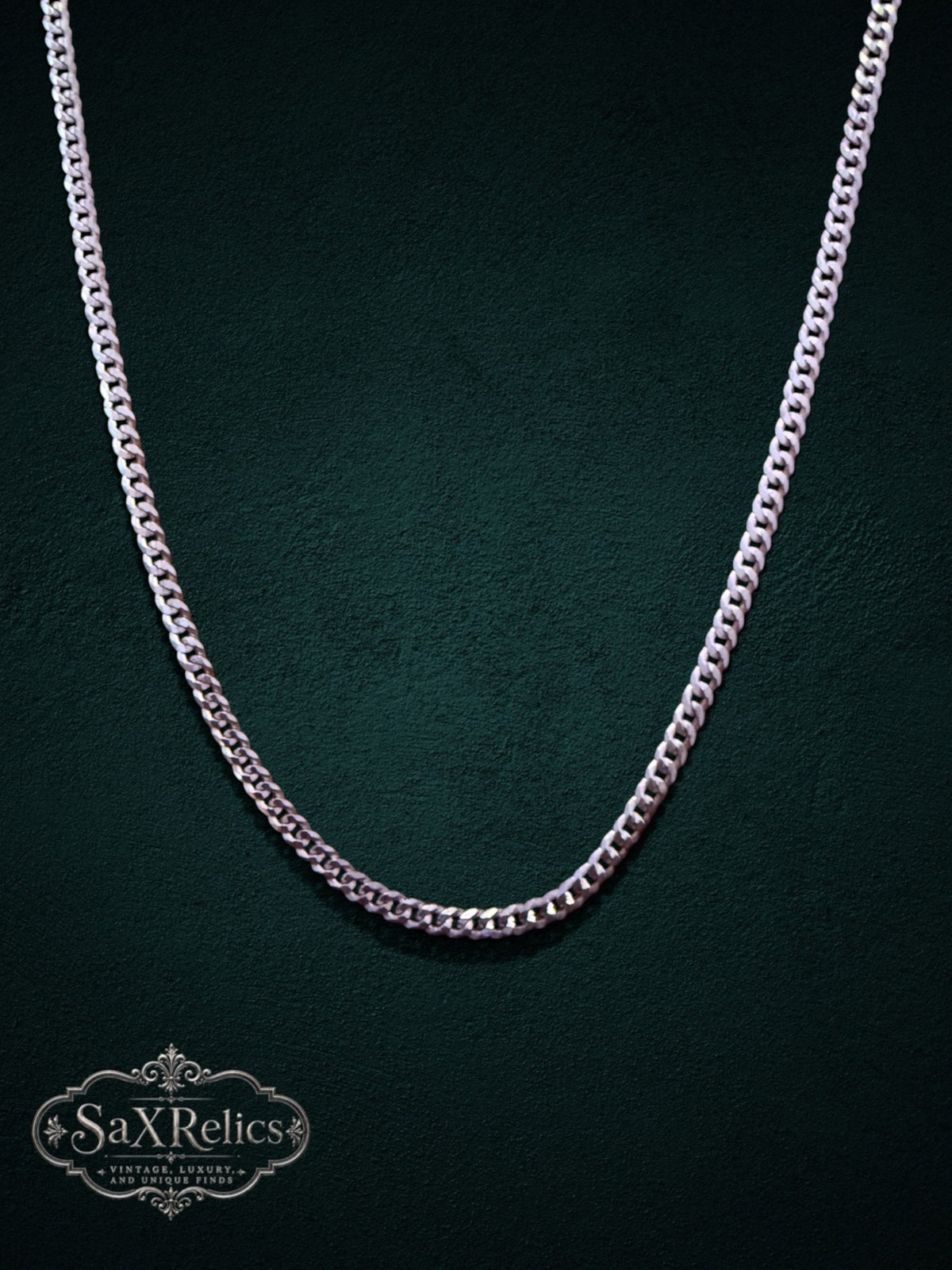 Barbada Italian sterling silver curb chain, 22 inch, 4mm
