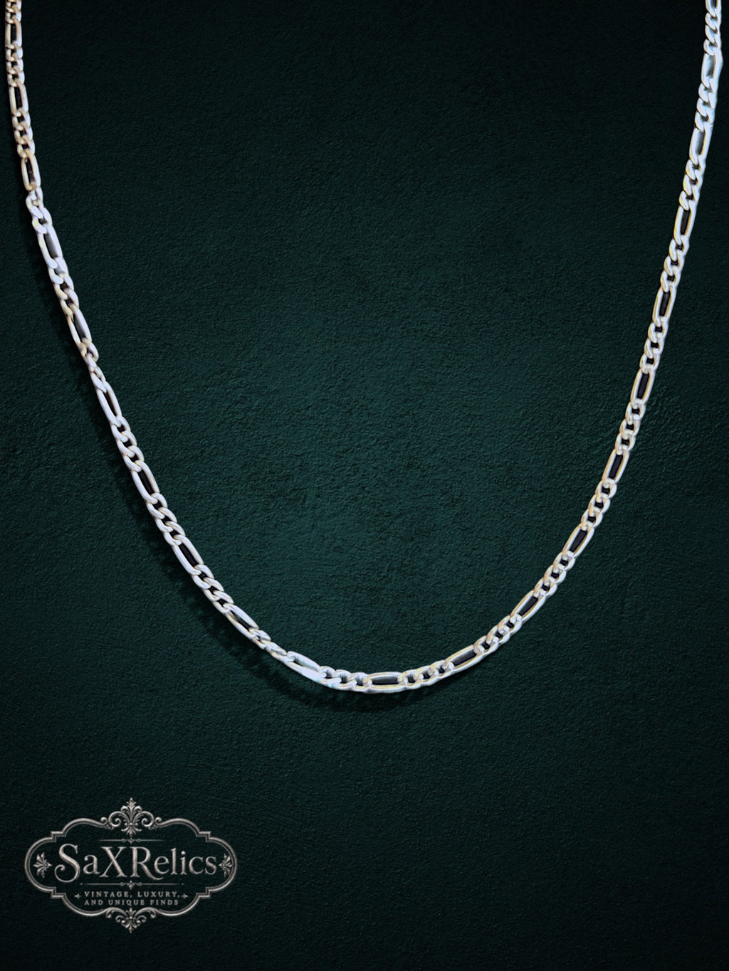 Rosina sterling silver Figaro chain, 22 inch, 3mm