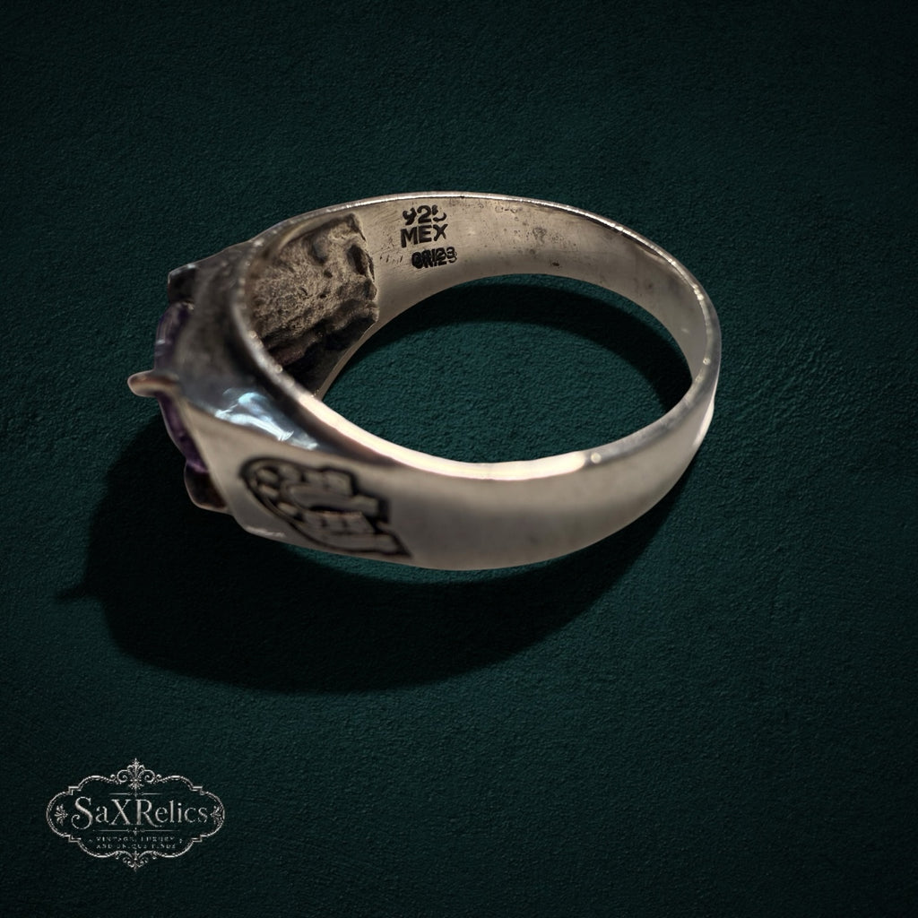 My Store vintage 925 sterling silver ring with horseshoe motif and 925 MEX hallmark on inner band