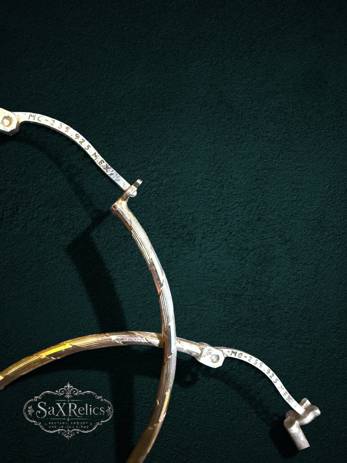 My Store vintage-inspired large sterling silver hoop earrings with textured finish and secure hinged closure