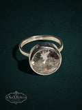 My Store SAXRelics sterling silver statement ring featuring a large brilliant-cut clear stone in a bezel setting.