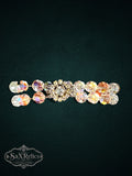 SaX Relics vintage double-strand crystal bracelet with iridescent aurora borealis beads and rhinestone clasp
