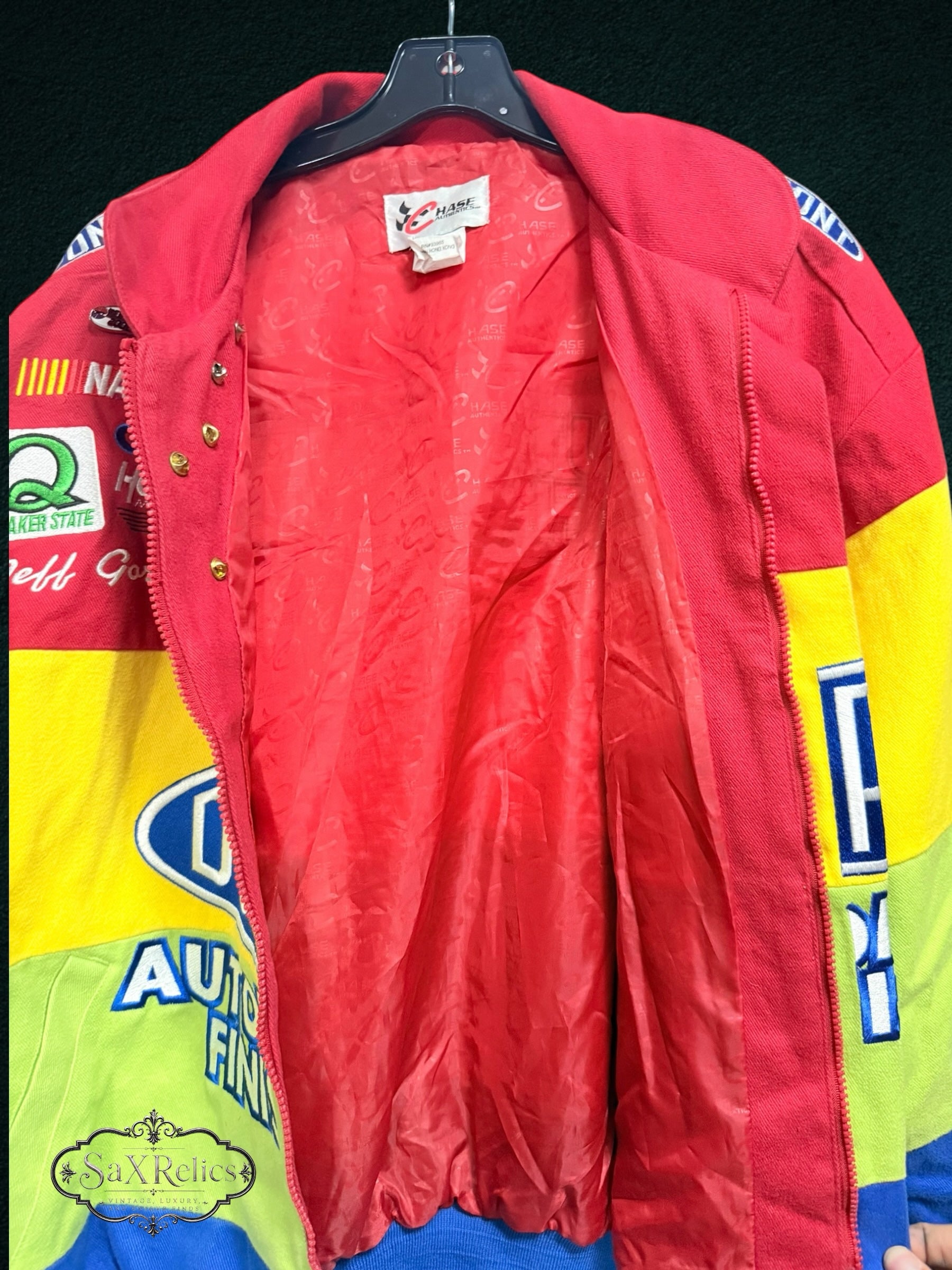 My Store vintage Jeff Gordon NASCAR racing jacket with vibrant color-blocked panels and embroidered sponsor patches.