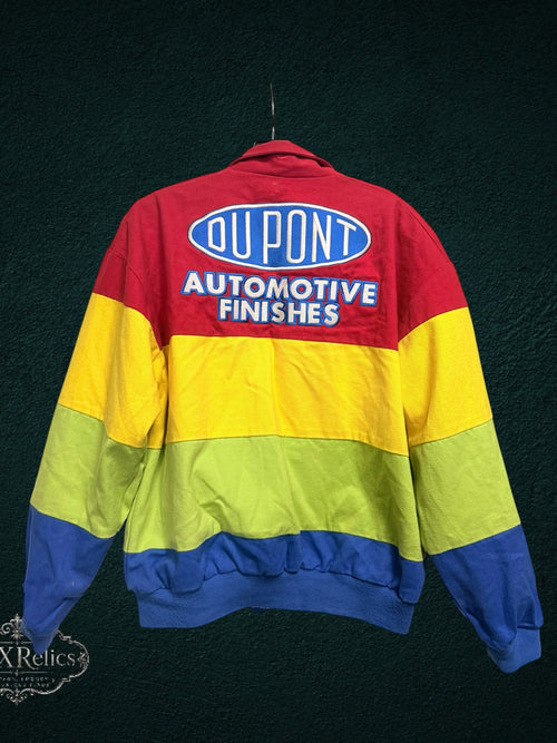 My Store vintage Chase Authentics Jeff Gordon NASCAR racing jacket with red, yellow, lime, and blue color-blocked back