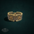 SaX Relics Brighton silver-plated embossed square link bracelet with earth-toned color inlay